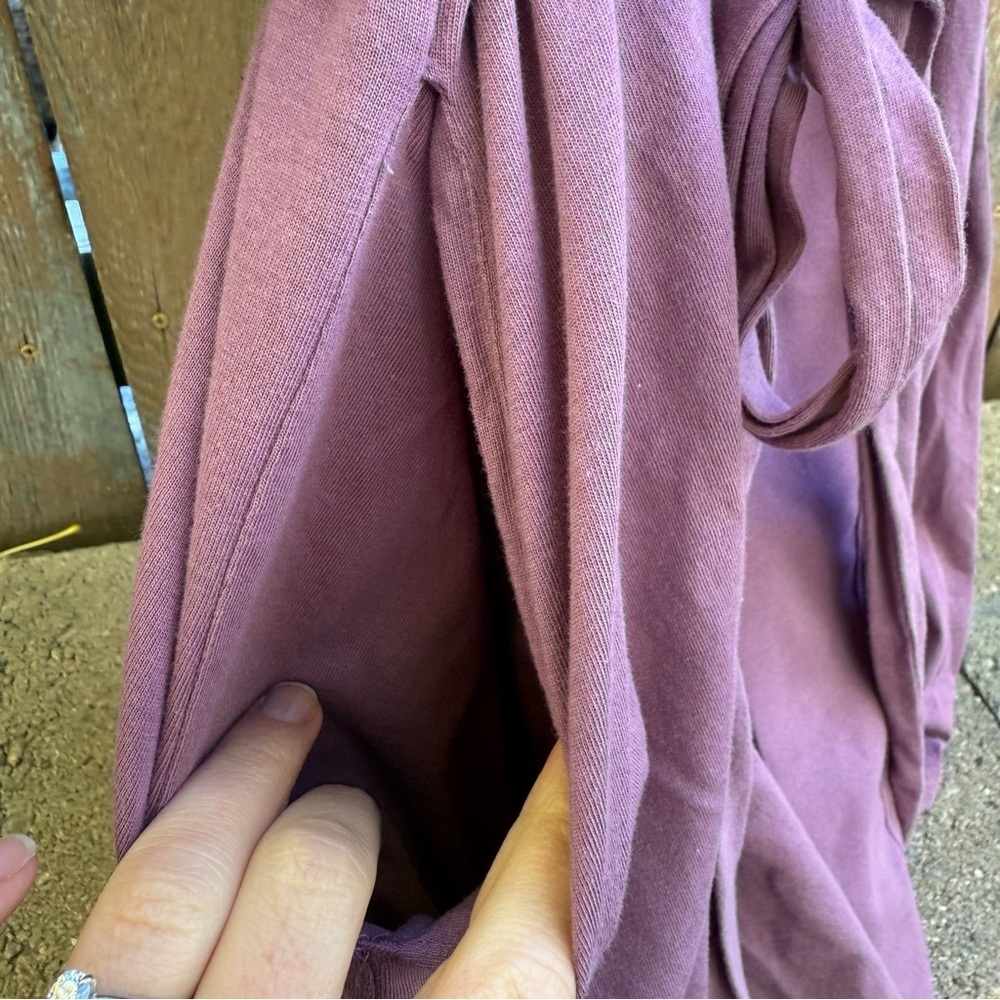 SIORO Women's Mauve Purple Robe 3/4 Sleeves Waist Tie Pockets Size Medium - Picture 3 of 9